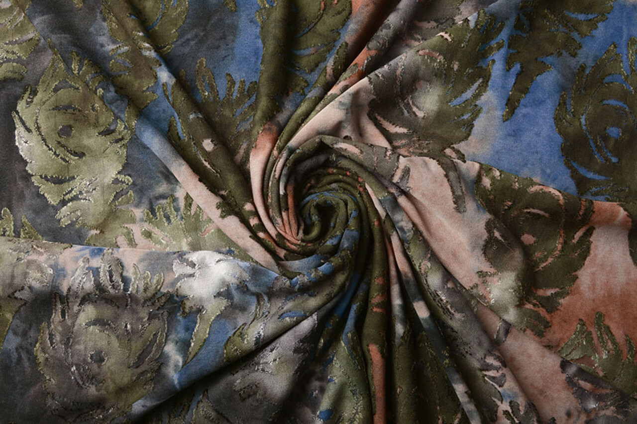 Oeko-Tex®  Viscose Jersey Tie Dye Urblätter