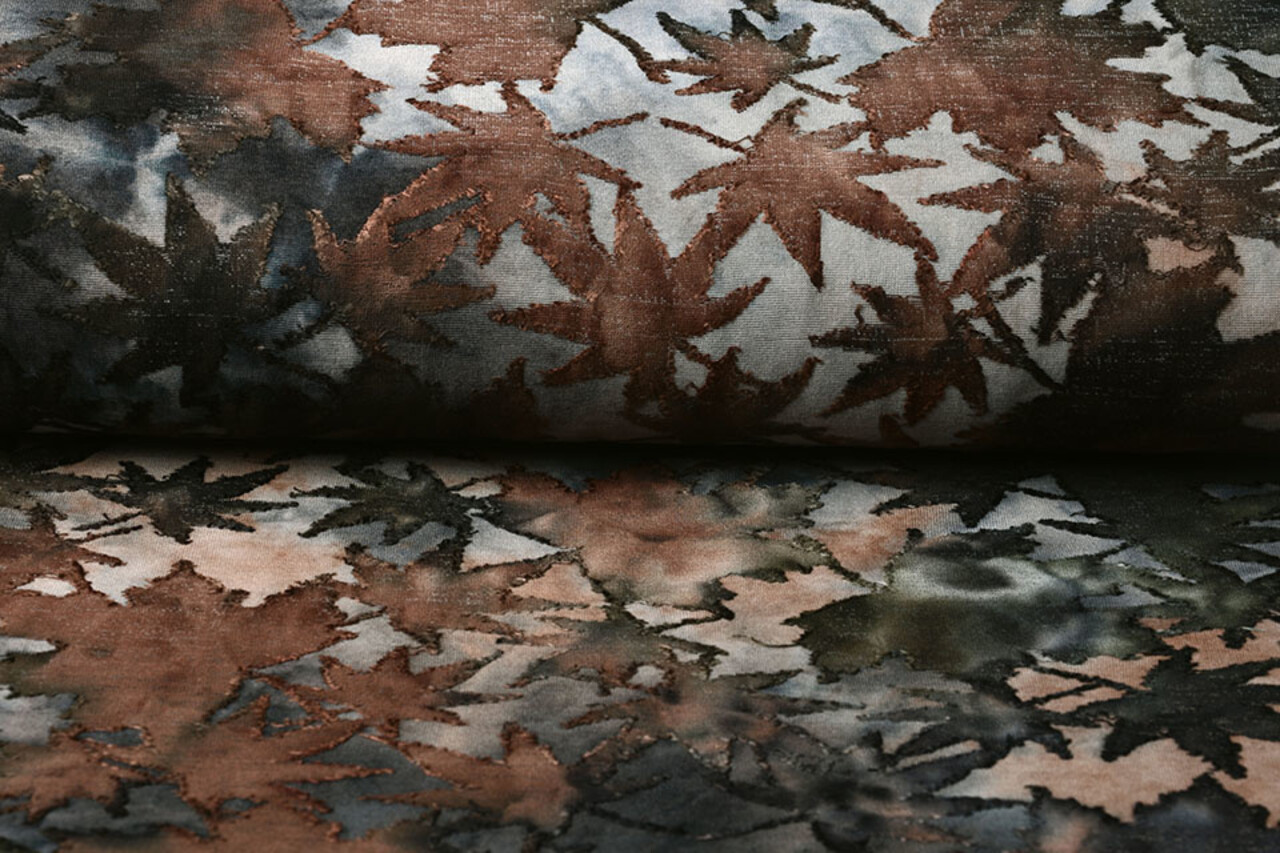 Oeko-Tex®  Viscose Jersey Tie Dye Maple Leaves Oeko-Tex®  Viscose Jersey Tie Dye Maple Leaves