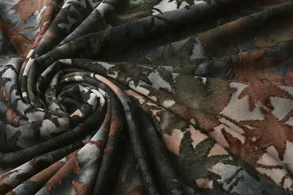 Oeko-Tex®  Tricot Viscose Tie Dye Esdoorn Bladeren