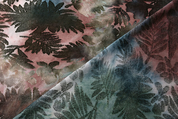 Oeko-Tex® Punto Viscosa Tie Dye Hojas de Palmera Oeko-Tex® Punto Viscosa Tie Dye Hojas de Palmera