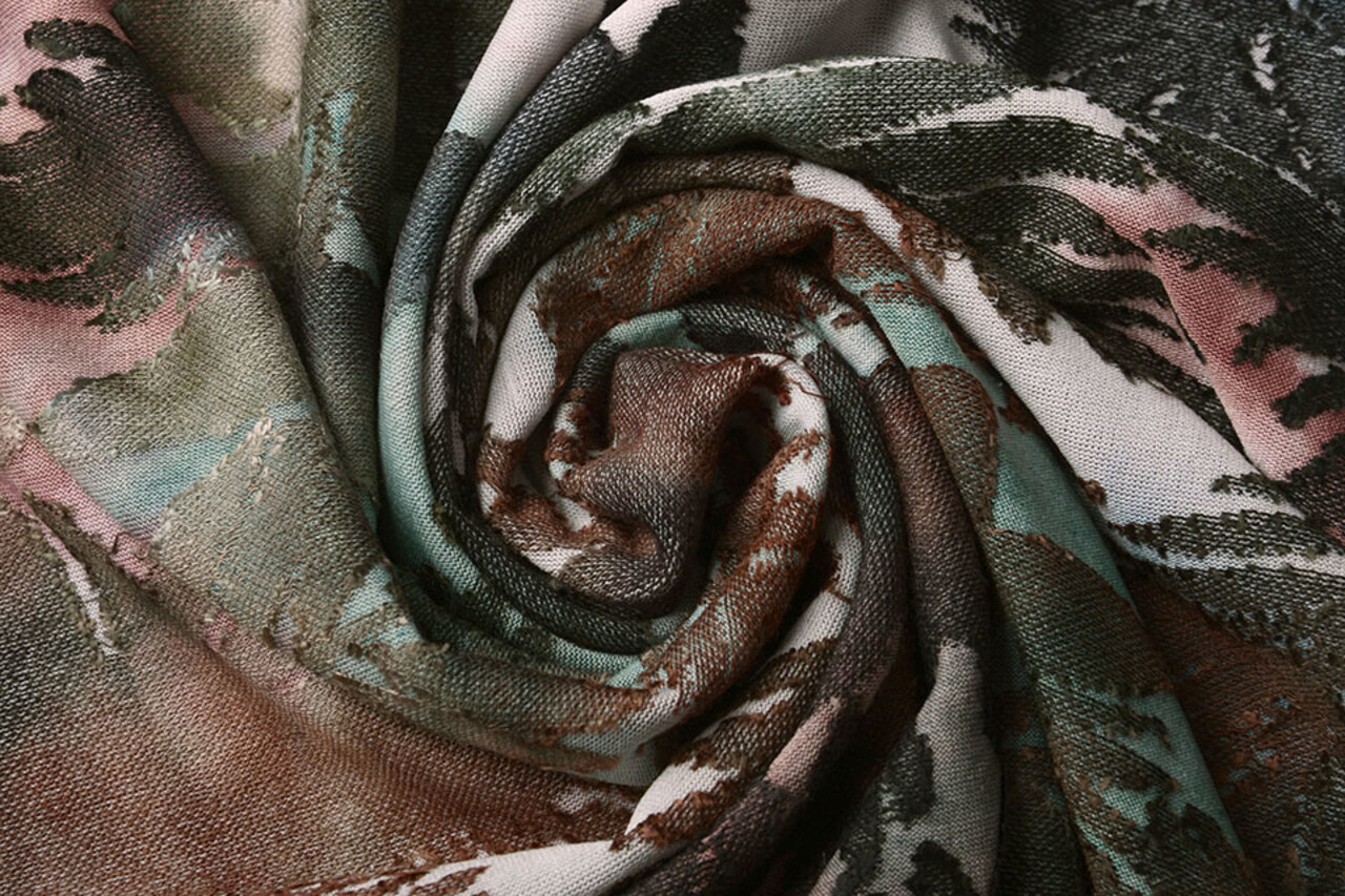 Oeko-Tex®  Viscose Jersey Tie Dye Palmenblätter