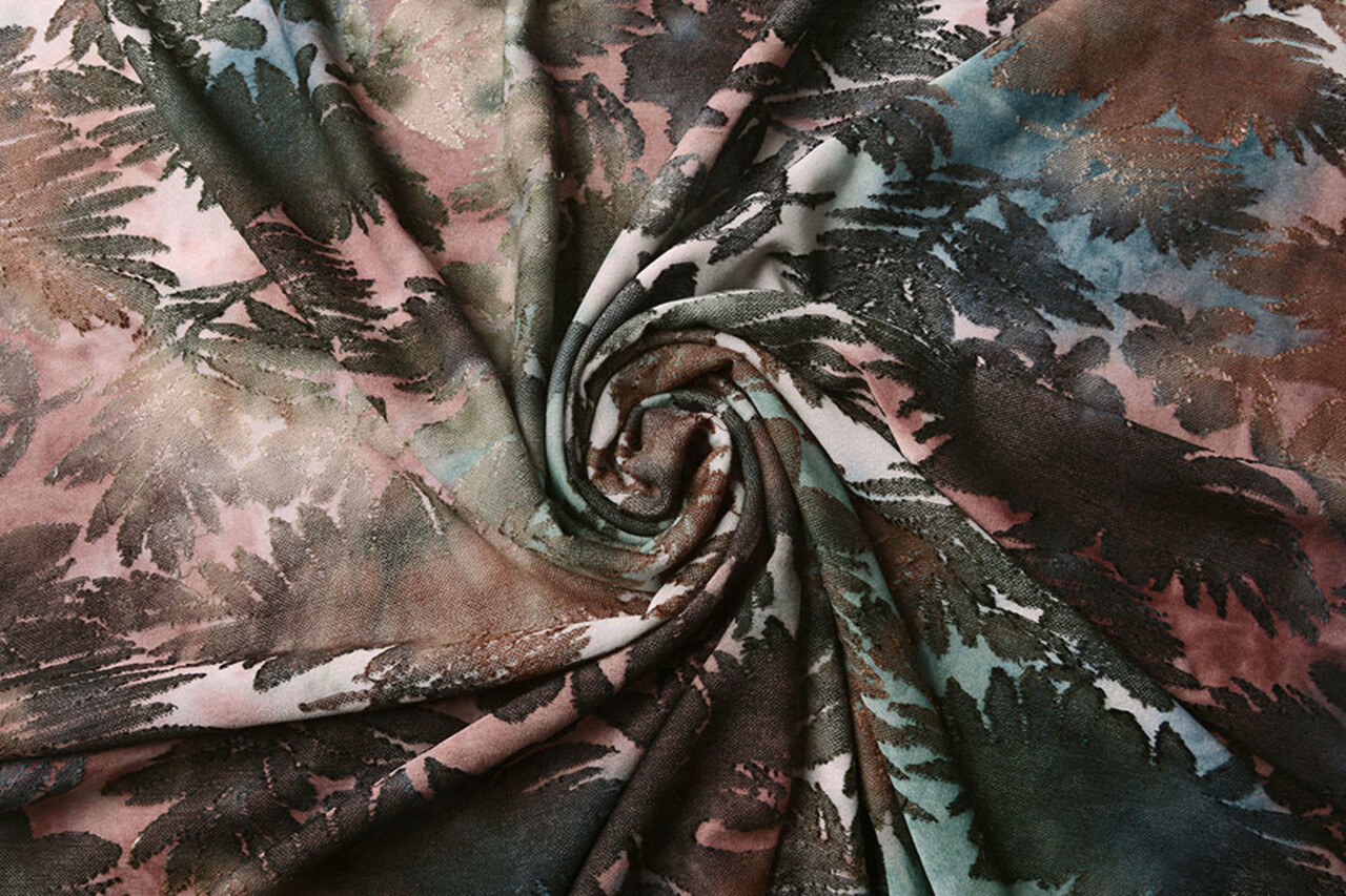 Oeko-Tex® Maglia Viscosa Tie-Dye Palmbladeren Oeko-Tex® Maglia Viscosa Tie-Dye Palmbladeren