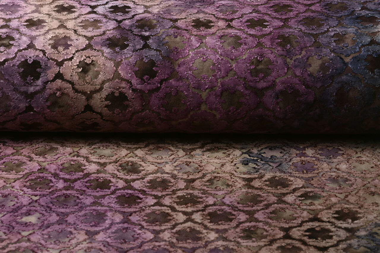 Oeko-Tex®  Tricot Viscose Tie Dye Oriental Cirkel Paars Oeko-Tex®  Tricot Viscose Tie Dye Oriental Cirkel Paars