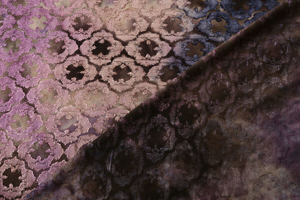 Oeko-Tex®  Tricot Viscose Tie Dye Oriental Cirkel Paars Oeko-Tex®  Tricot Viscose Tie Dye Oriental Cirkel Paars