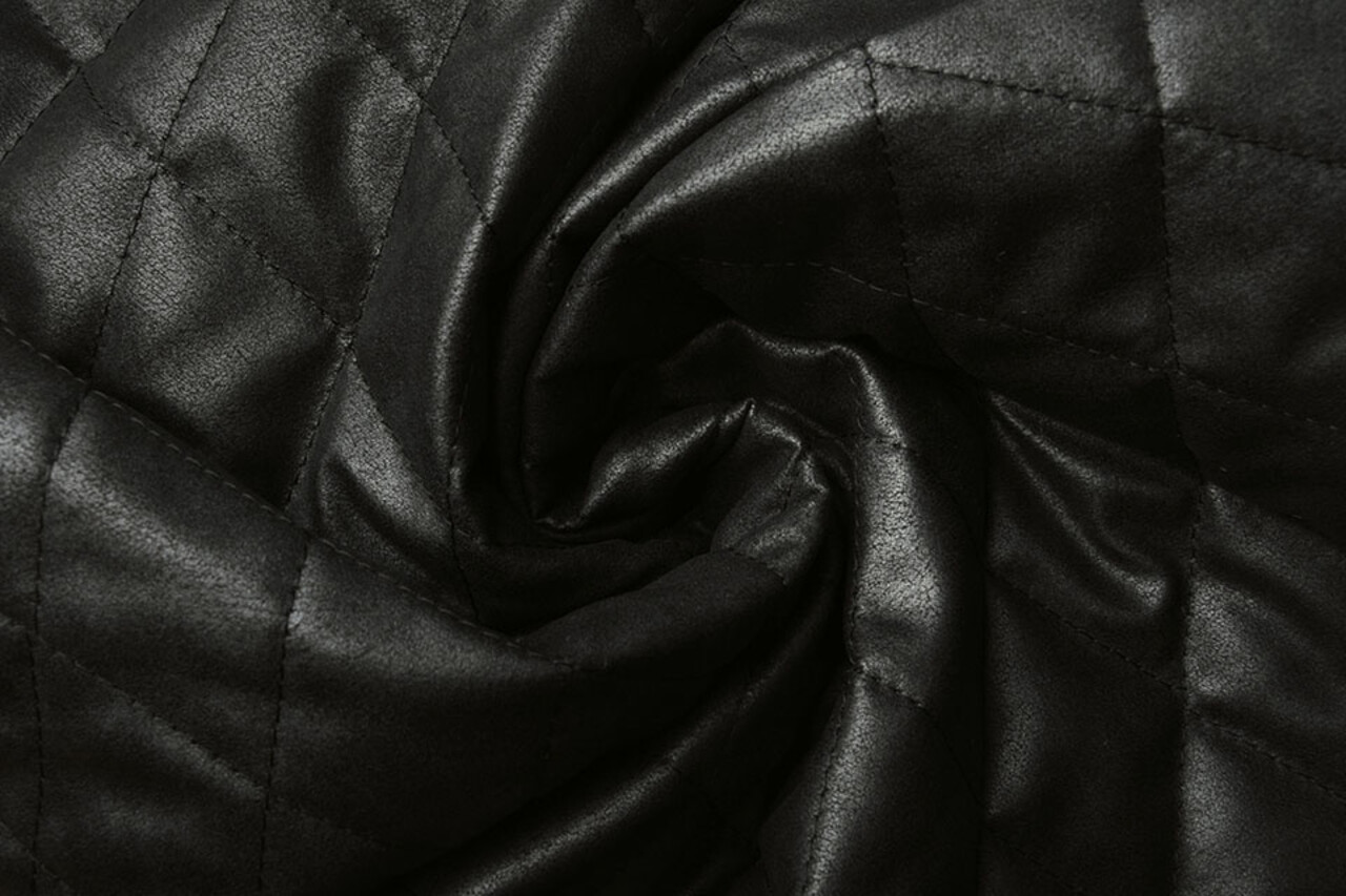 Gewatteerde Alcantara Suede Zwart Gewatteerde Alcantara Suede Zwart