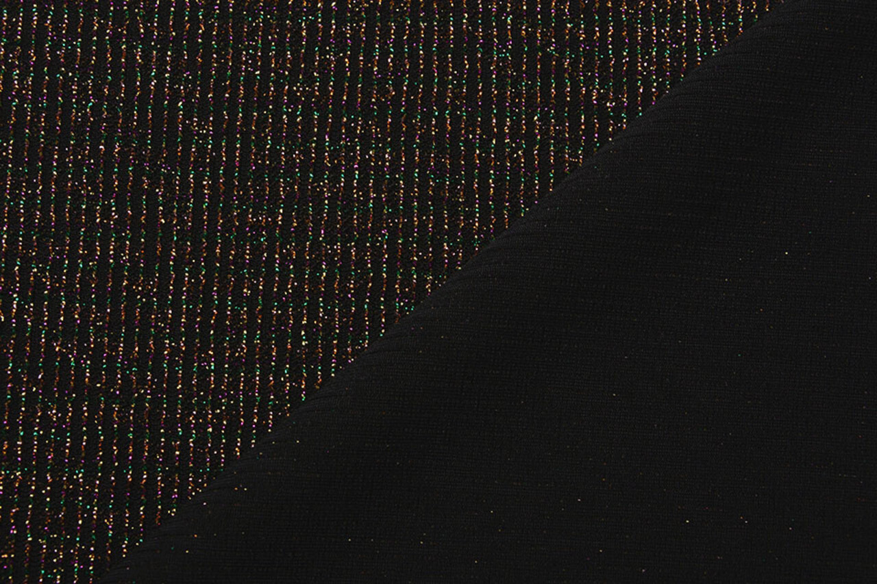 Jersey Lurex Paillettes Multicolore Or