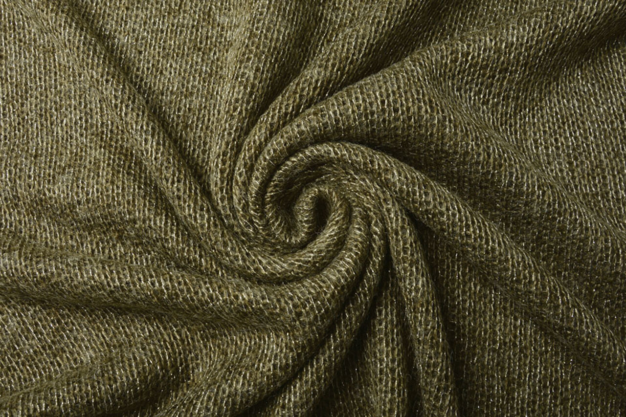 Gestrickter Wolle Lurex Armeegrün Gestrickter Wolle Lurex Armeegrün