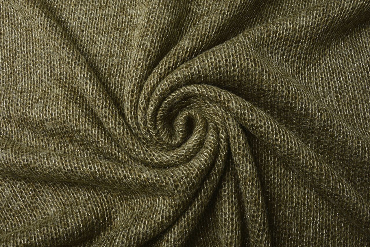Knitted Wool Lurex Army Green Knitted Wool Lurex Army Green