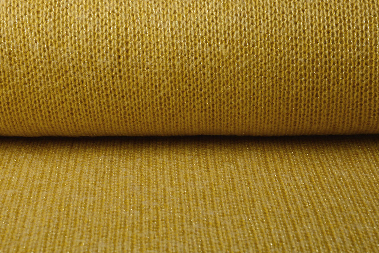 Tricoté Laine Lurex Ocre Jaune Tricoté Laine Lurex Ocre Jaune