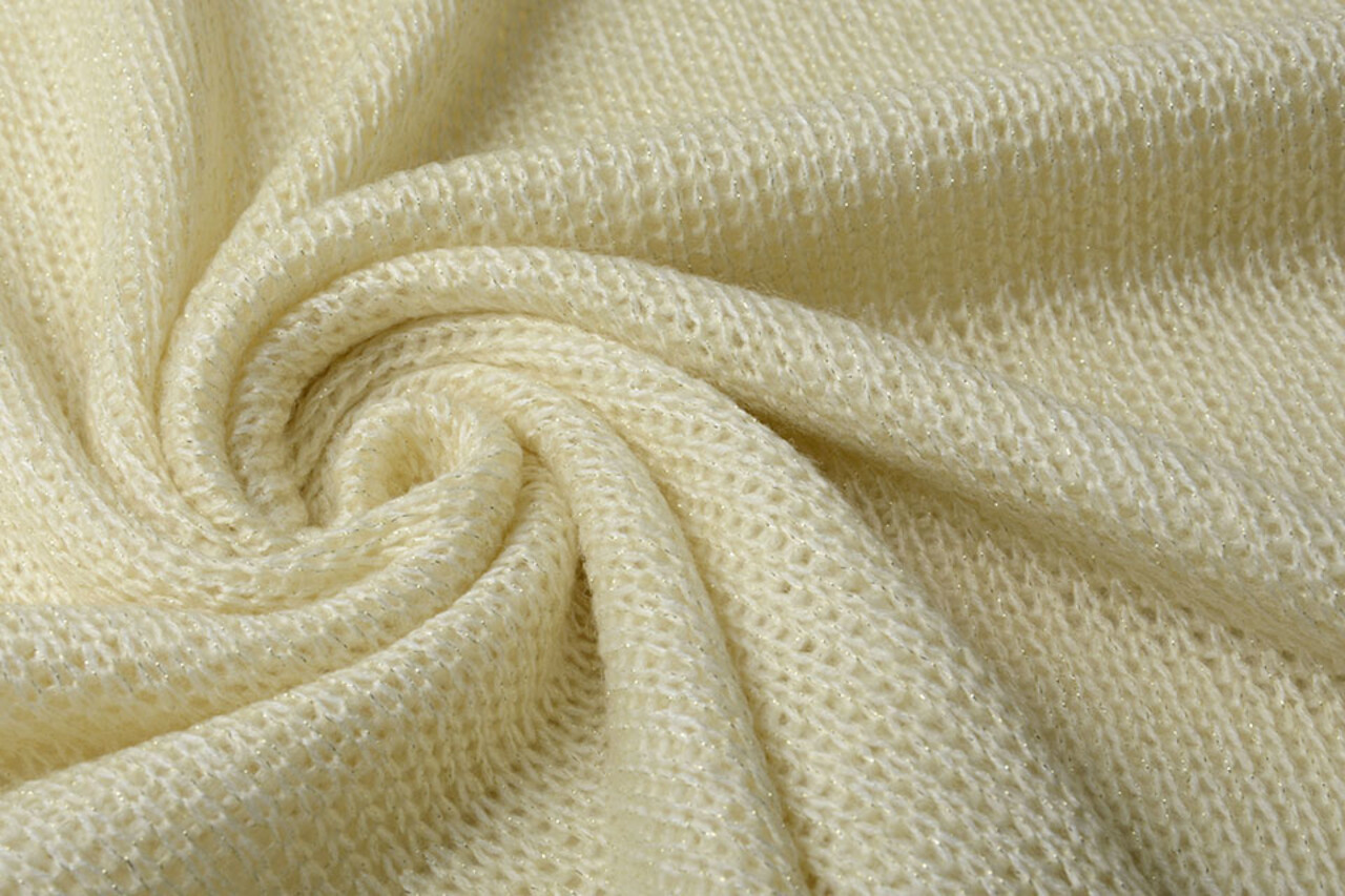 Knitted Wool Lurex Creme Knitted Wool Lurex Creme