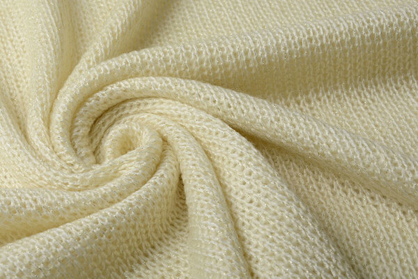 Knitted Wool Lurex Creme Knitted Wool Lurex Creme