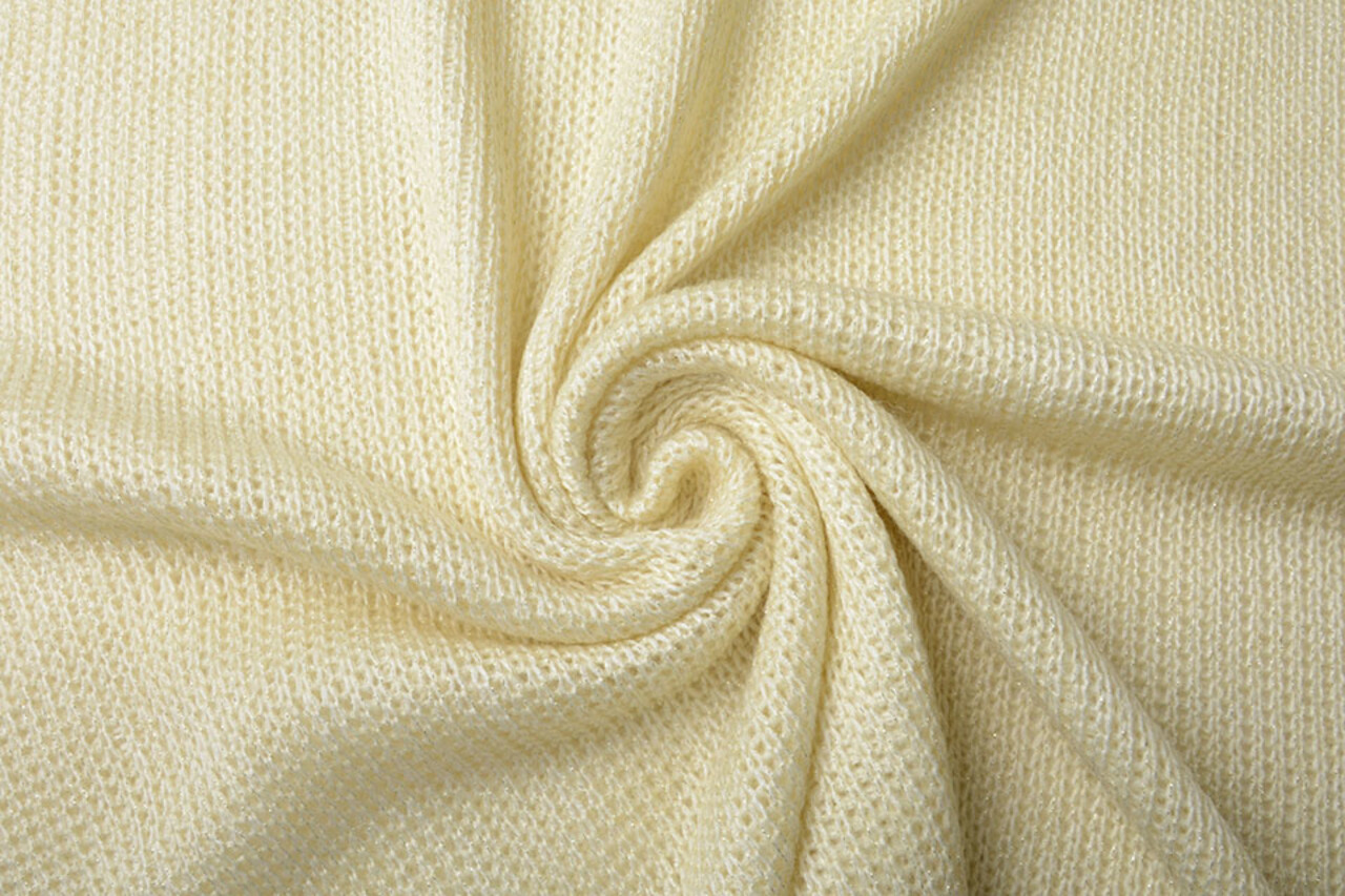 Gestrickter Wolle Lurex Creme Gestrickter Wolle Lurex Creme