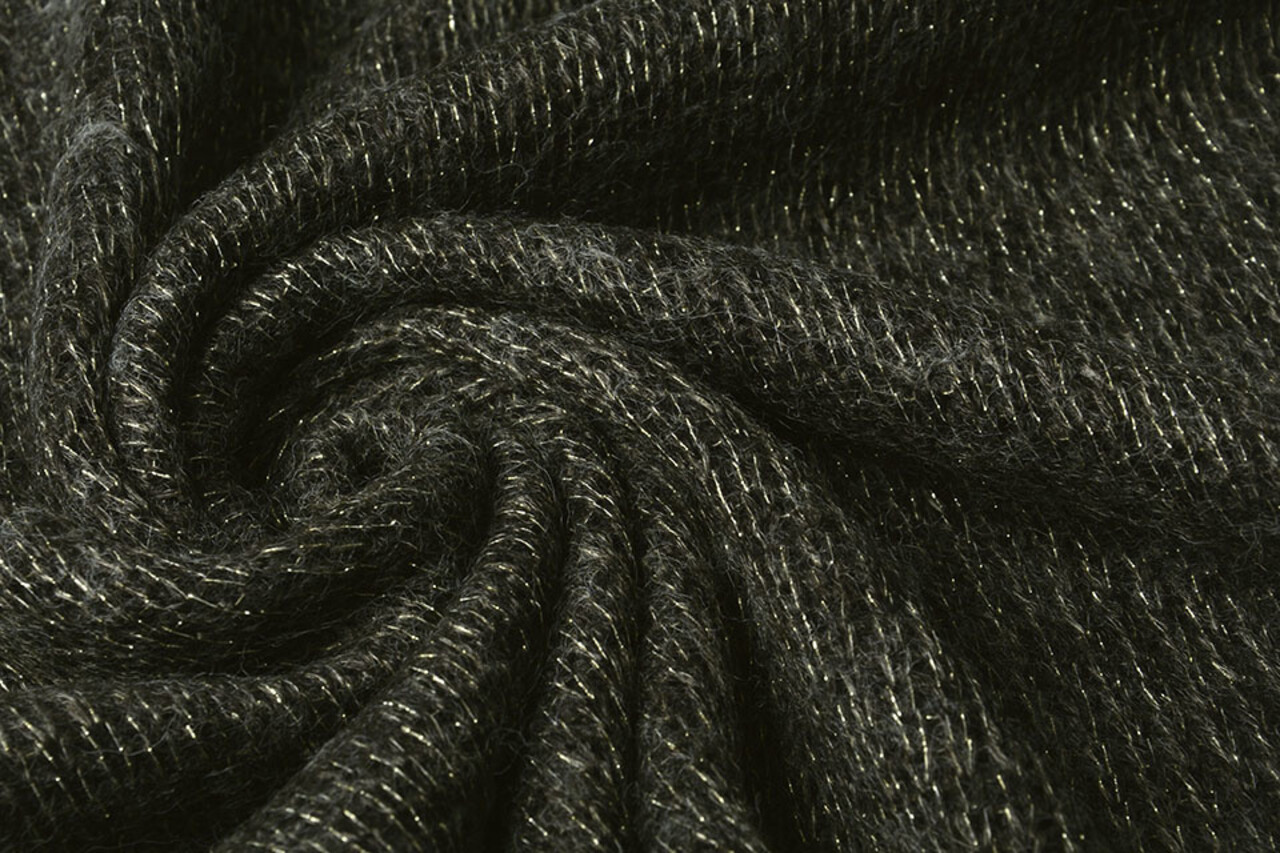 Knitted Wool Lurex Dark Army Green Knitted Wool Lurex Dark Army Green
