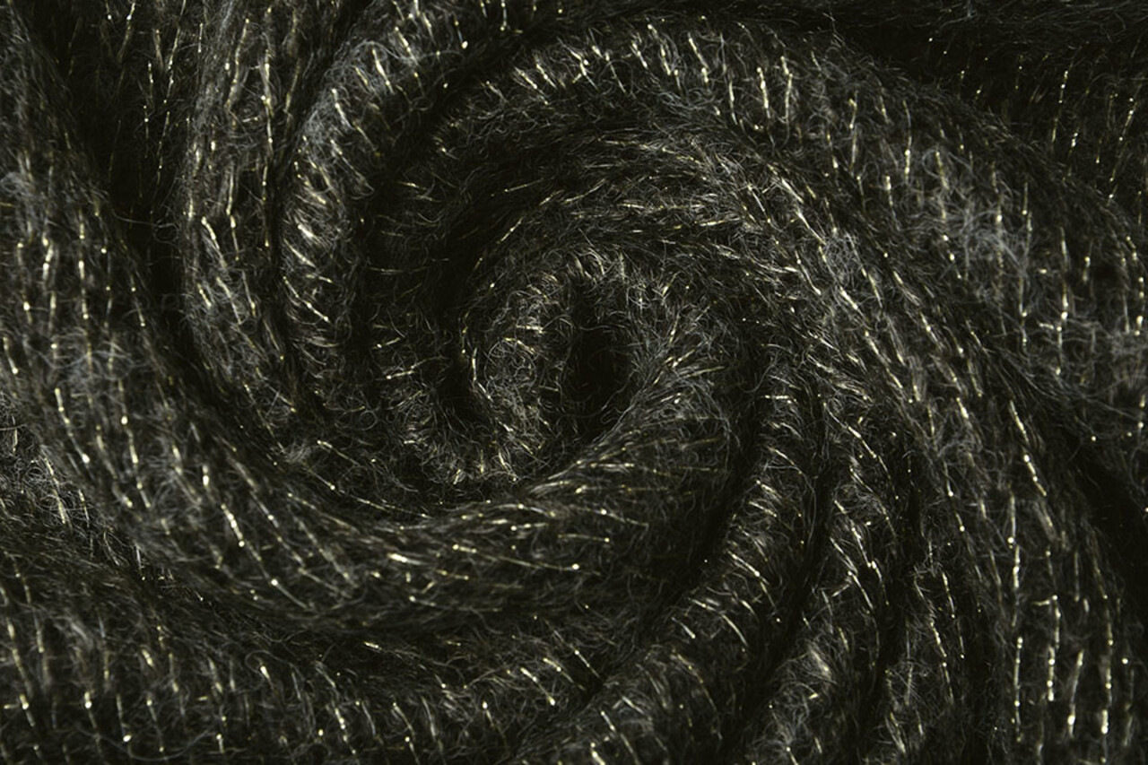 Tricoté Laine Lurex Foncé Vert Militaire