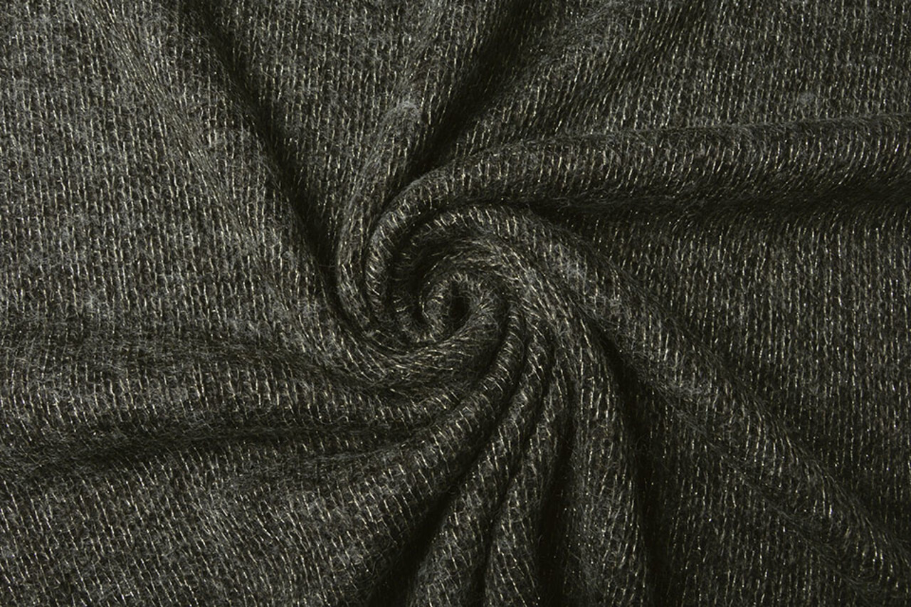 Tricoté Laine Lurex Foncé Vert Militaire