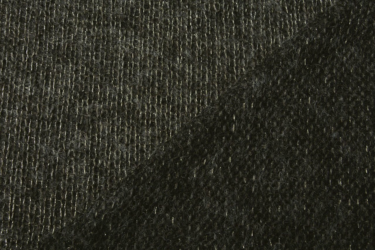 Tricoté Laine Lurex Foncé Vert Militaire