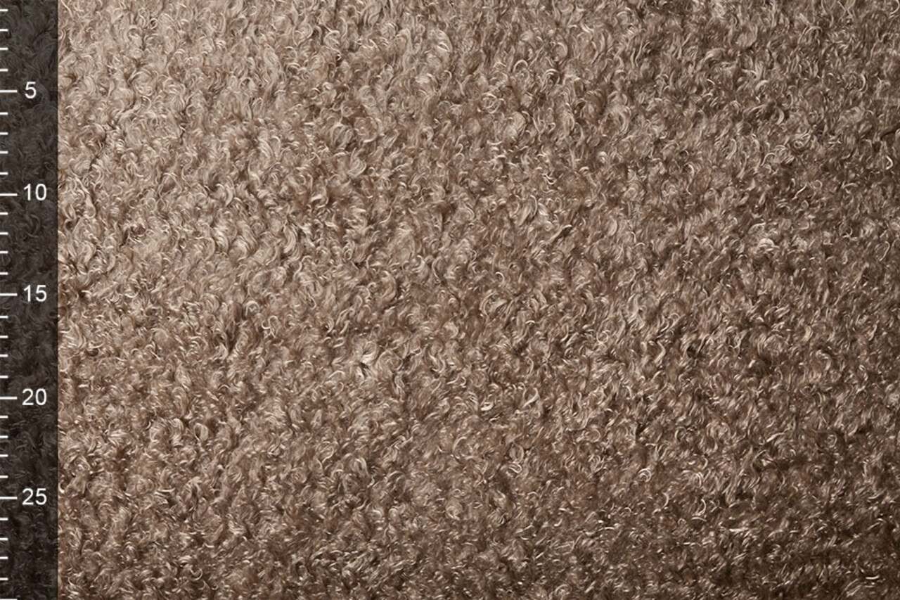 Wavy Curly Teddy Stof Taupe