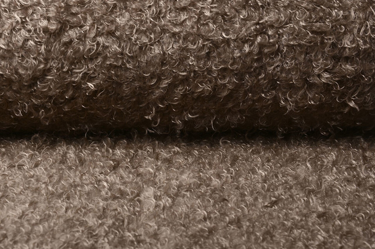 Wavy Curly Teddy Tissu Taupe Wavy Curly Teddy Tissu Taupe