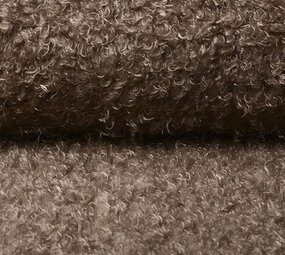 Wavy Curly Teddy Stof Taupe