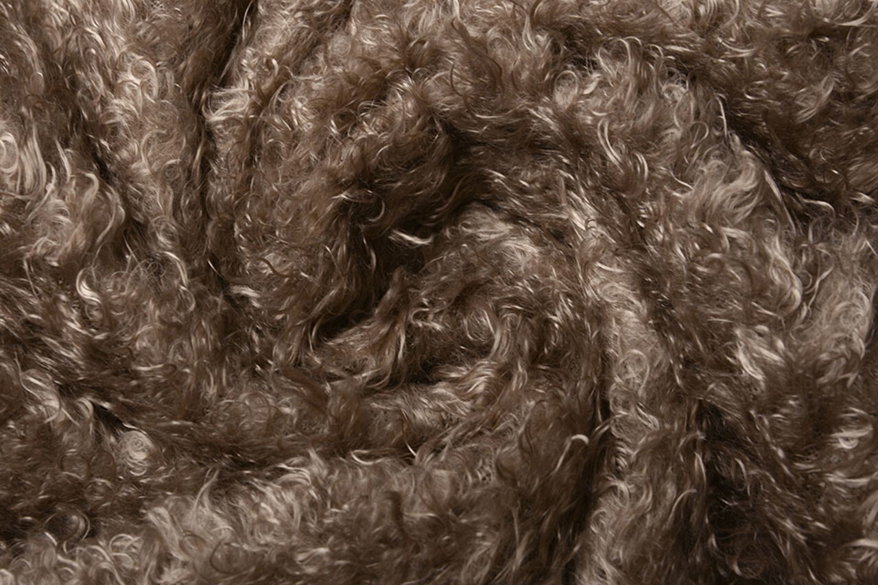 Wavy Curly Teddy Tissu Taupe Wavy Curly Teddy Tissu Taupe