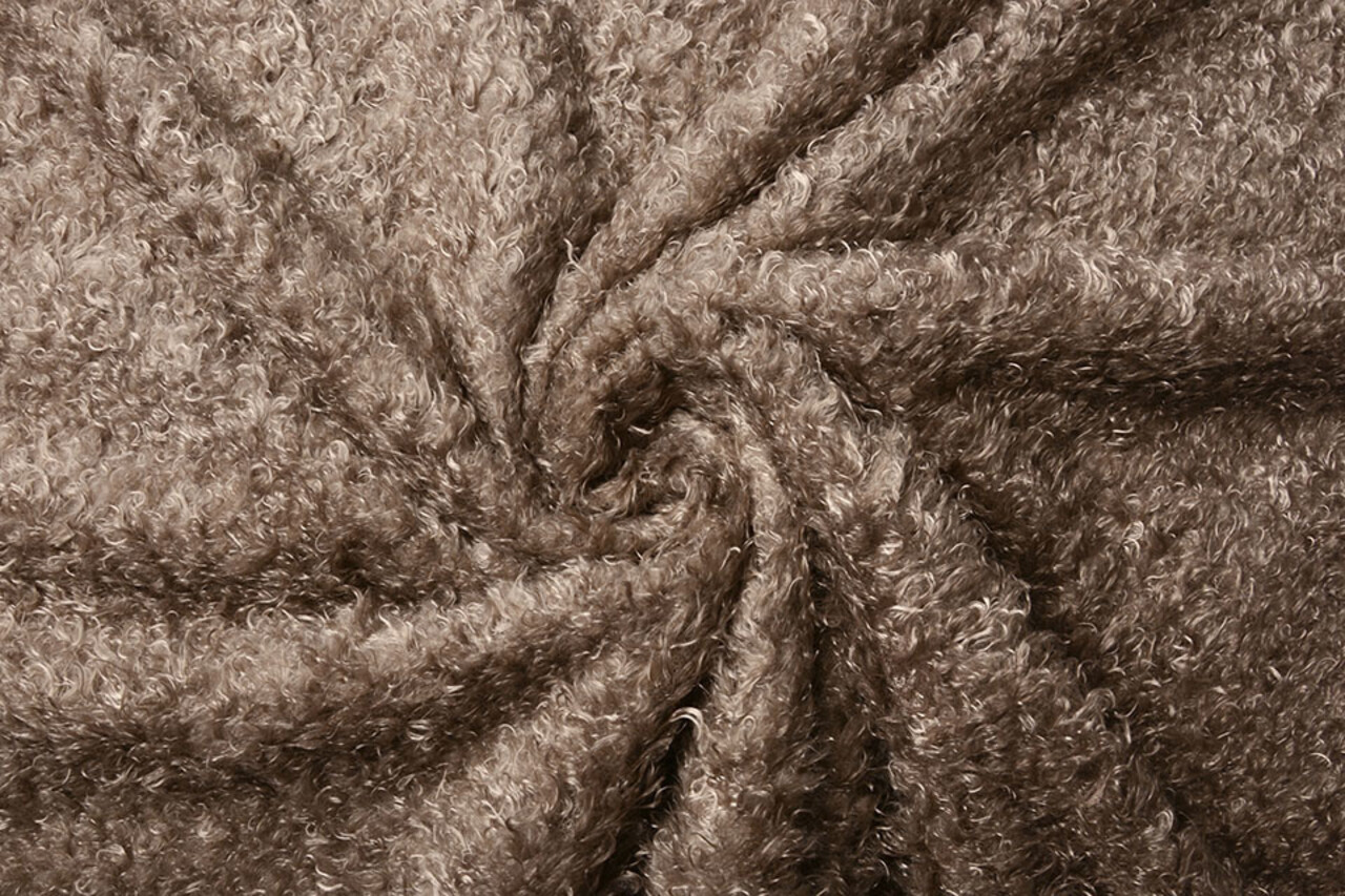 Wavy Curly Teddy Tissu Taupe Wavy Curly Teddy Tissu Taupe