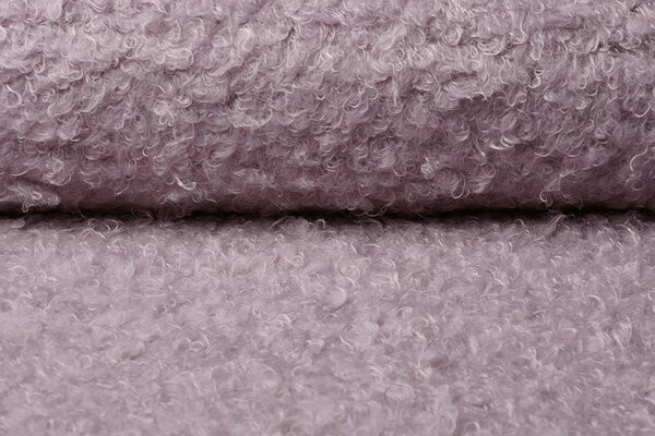 Wavy Curly Teddy Stof Oud Lila