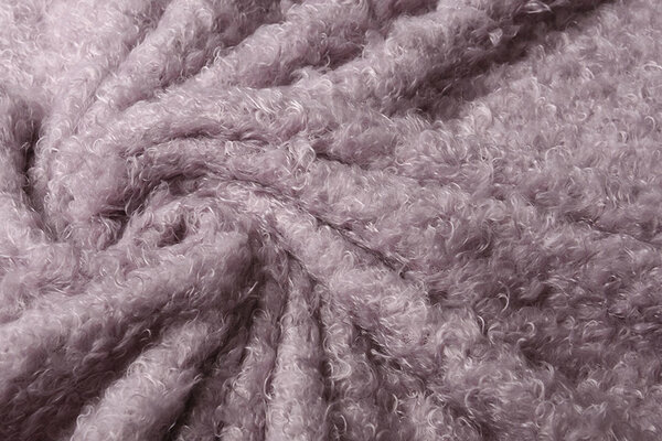 Wavy Curly Teddy Tela Lila Antiguo