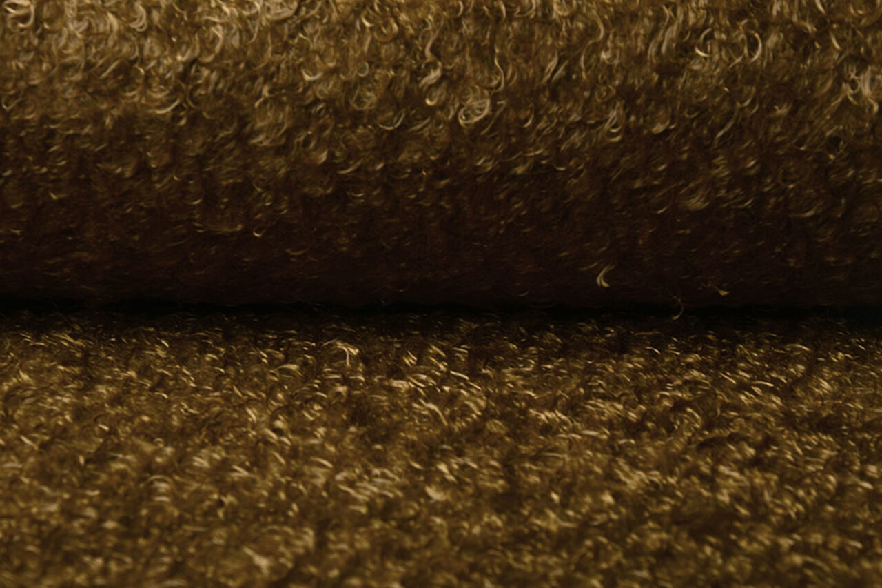 Wavy Curly Teddystoff Mokka Braun