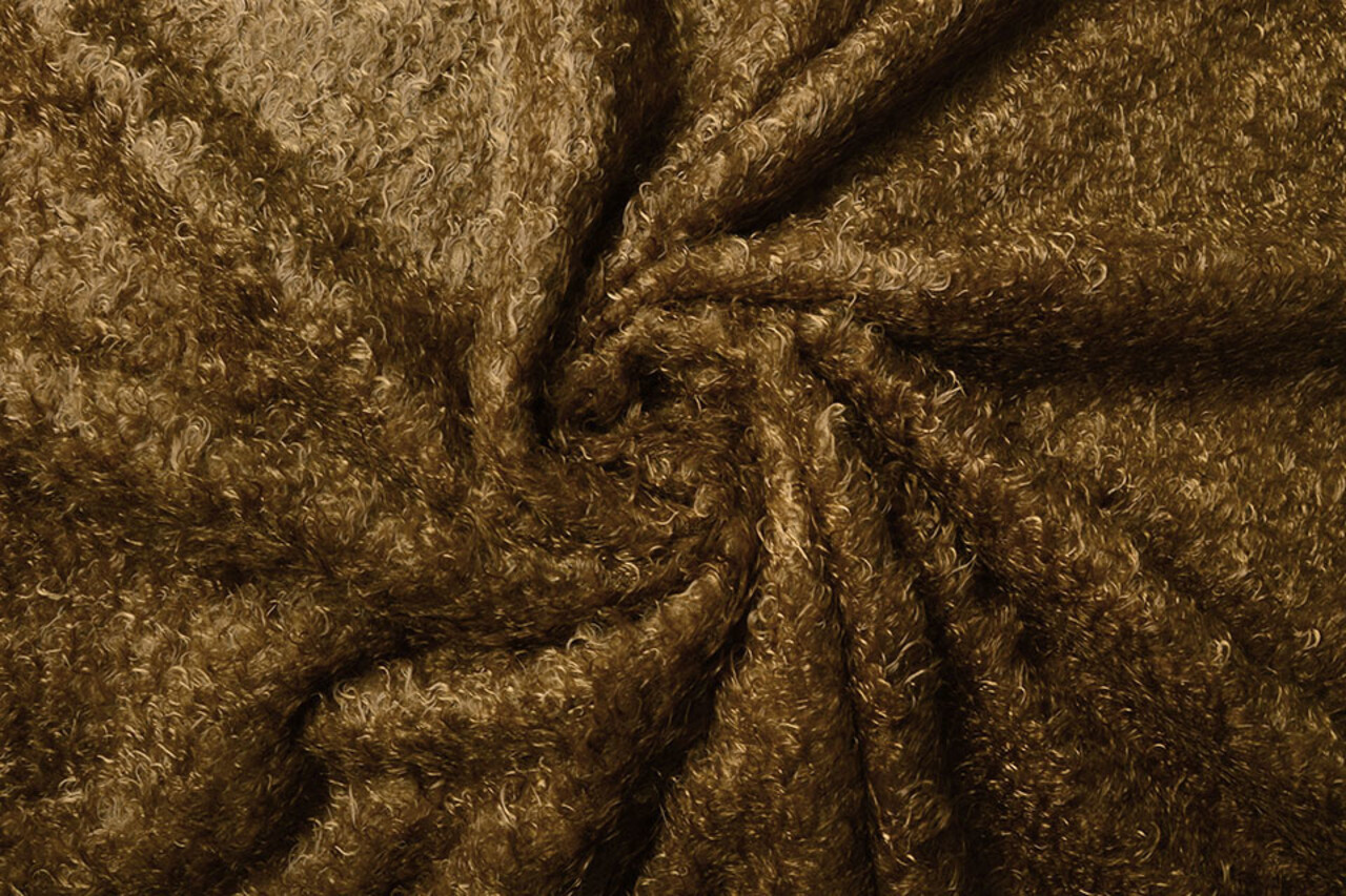 Wavy Curly Teddy Tissu Marron Moka Wavy Curly Teddy Tissu Marron Moka