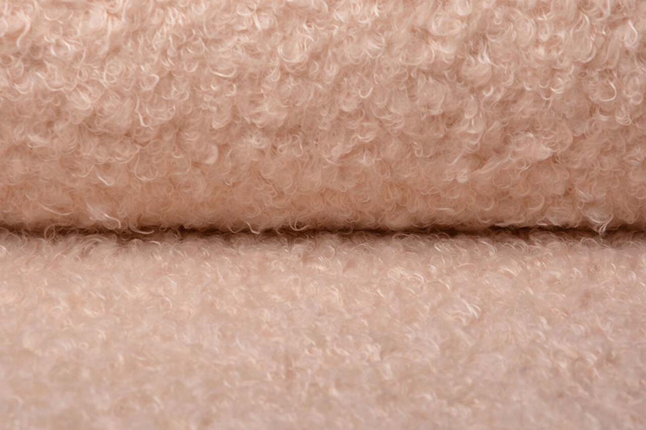 Wavy Curly Teddy Stof  Peach