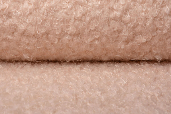 Wavy Curly Teddy Stof  Peach