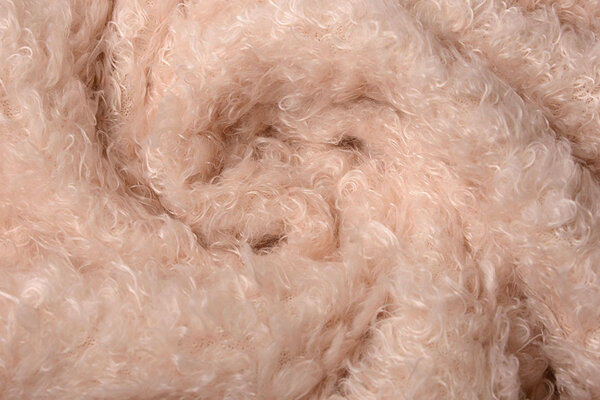 Wavy Curly Teddy Stof  Peach