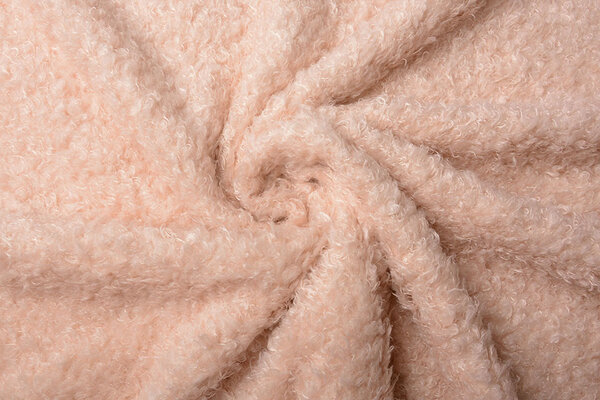 Wavy Curly Teddy Stof  Peach