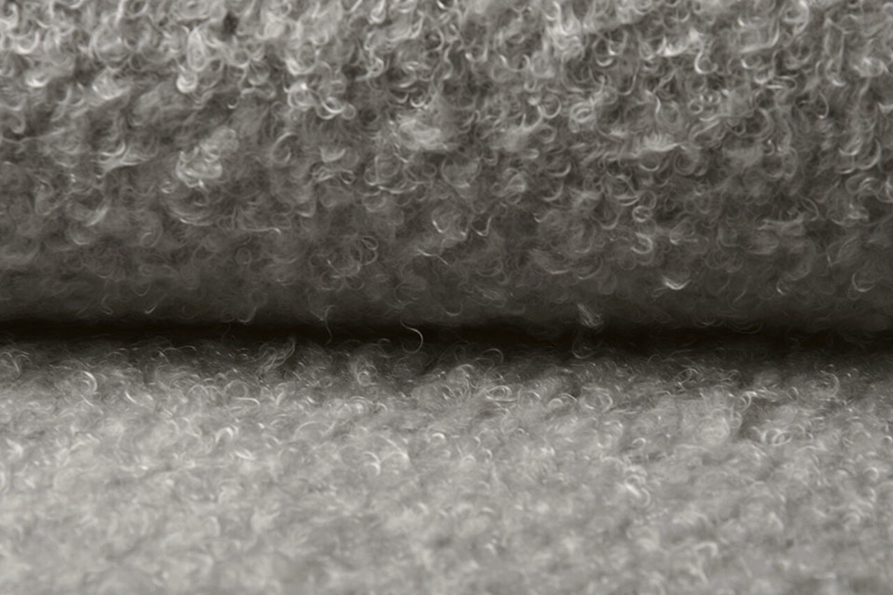 Wavy Curly Teddy Tela Gris