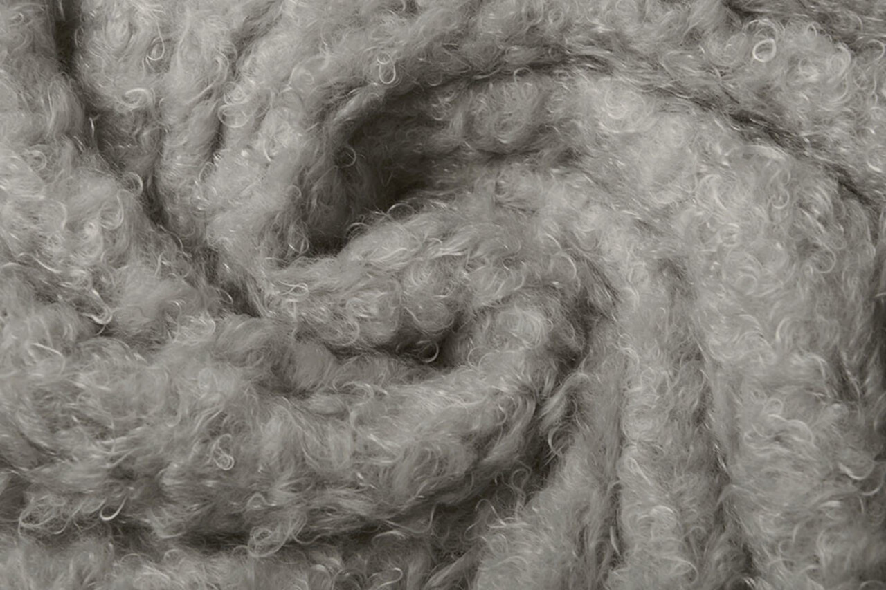 Wavy Curly Teddy Tela Gris