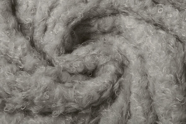Wavy Curly Teddystoff Grau