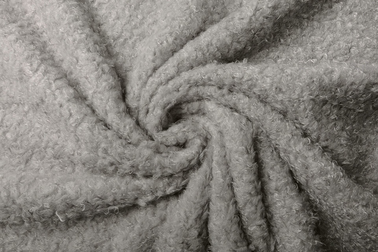 Wavy Curly Teddy Stof Grijs Wavy Curly Teddy Stof Grijs