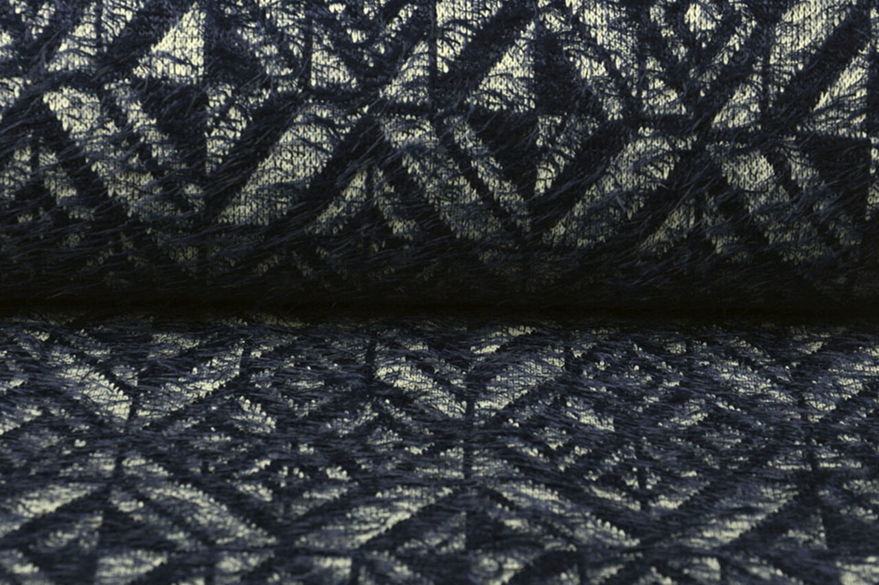 Gebreide Stof Calypso Marine Blauw