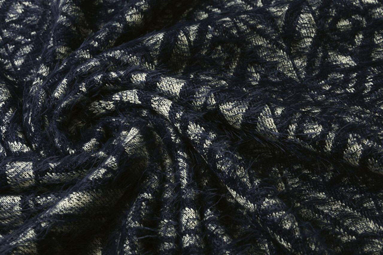 Gestrickter Stoff Calypso Marineblau