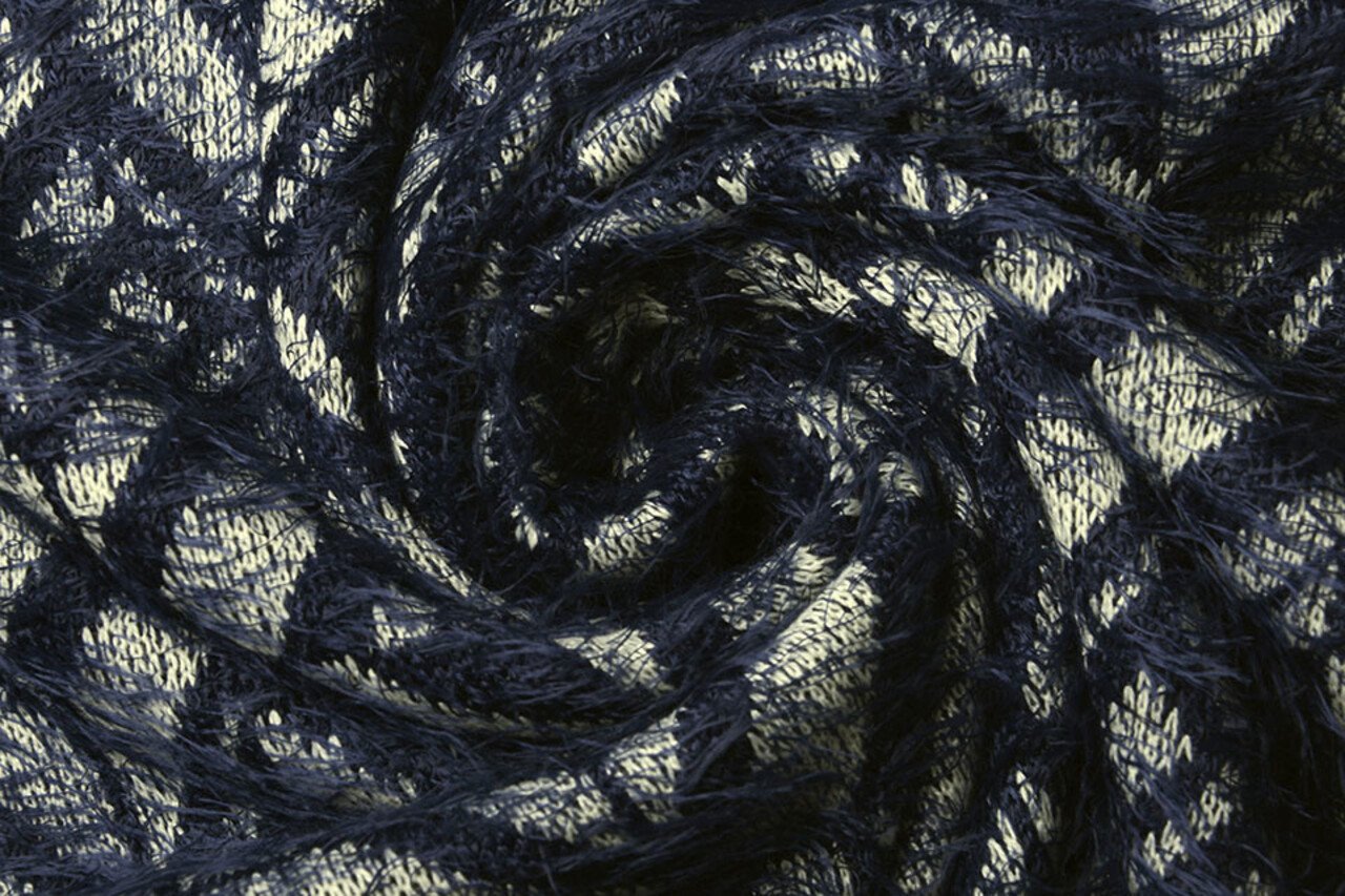 Knitted Fabric Calypso Navy Blue