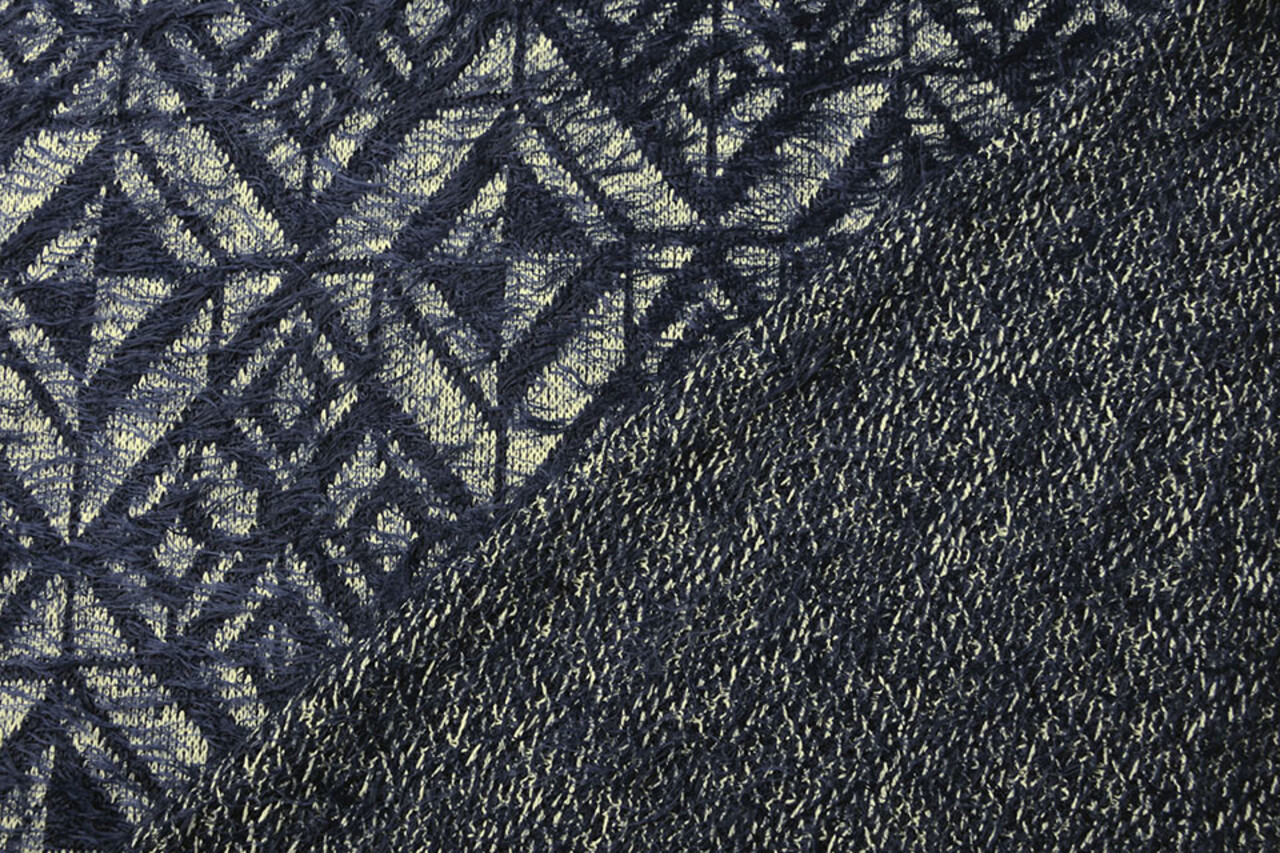 Tricoté Tissu Calypso Bleu Marine