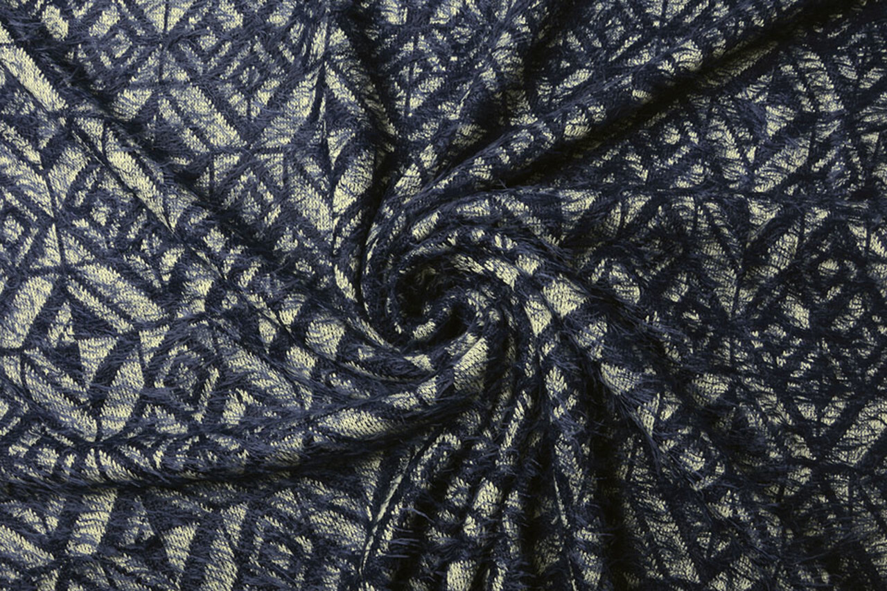 Tricoté Tissu Calypso Bleu Marine