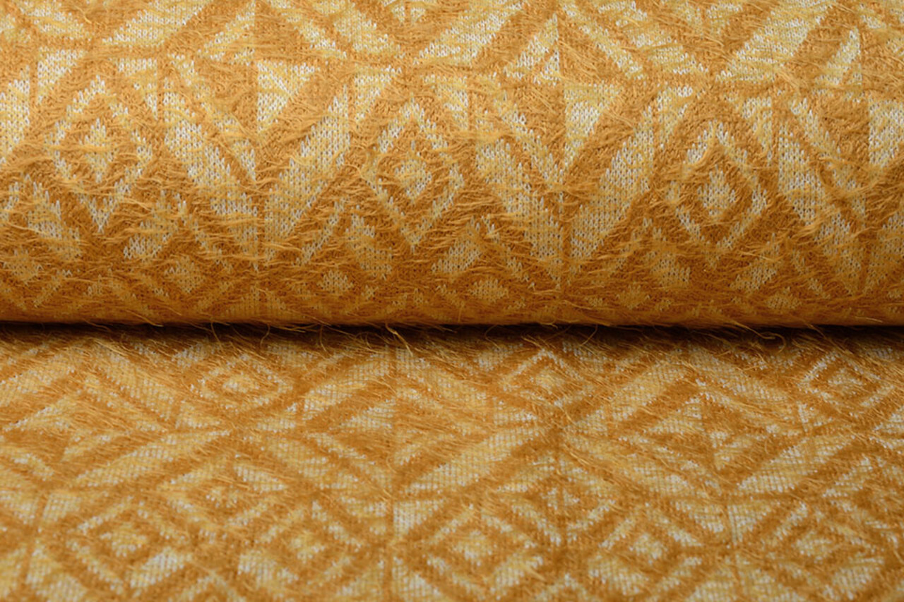 Tricoté Tissu Calypso Ocre Jaune