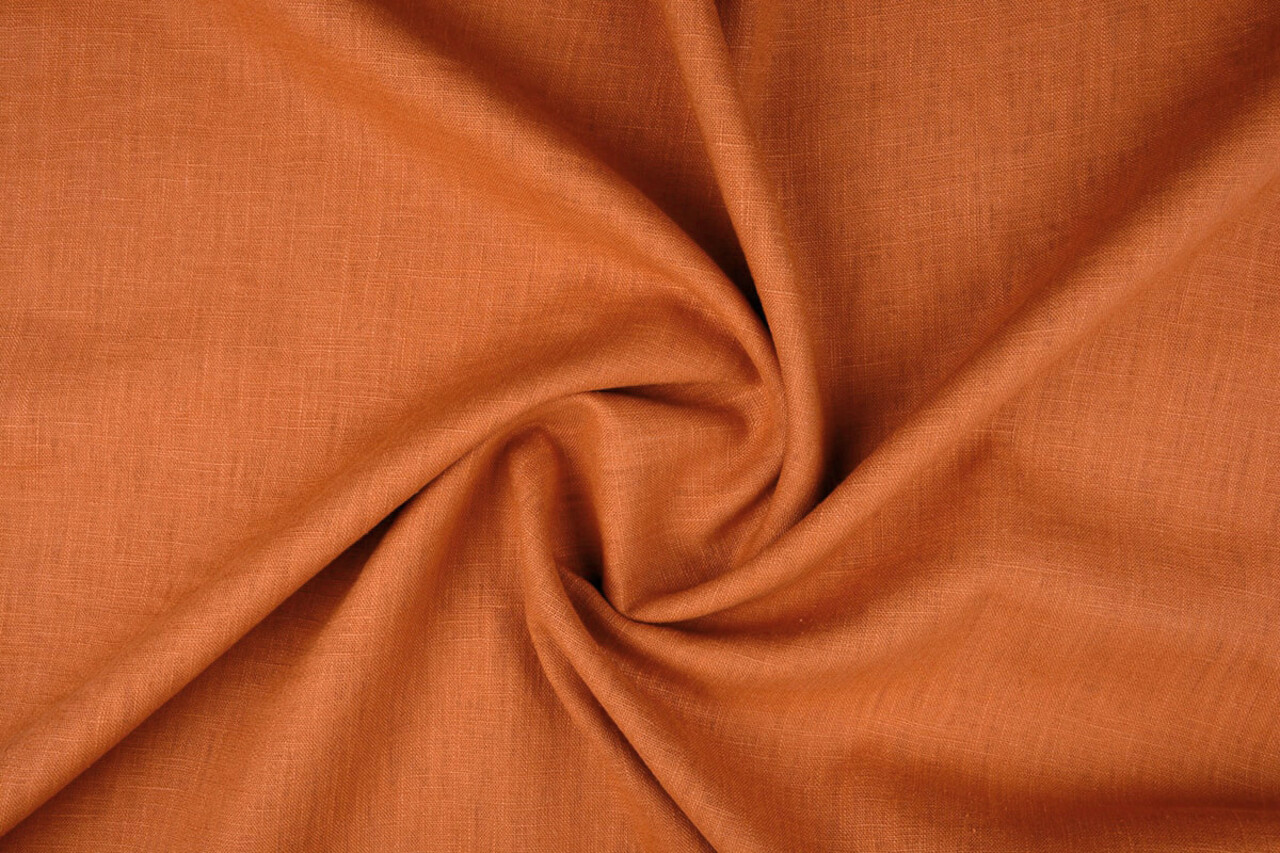 Oeko-Tex® Lin Lavé Brique Rouille Orangé Oeko-Tex® Lin Lavé Brique Rouille Orangé