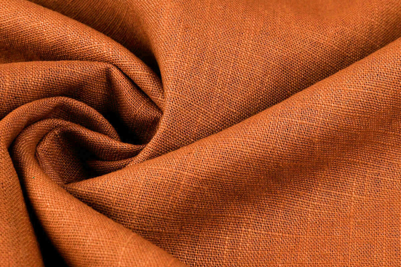 Oeko-Tex®  Washed Linen Orange Rust brique