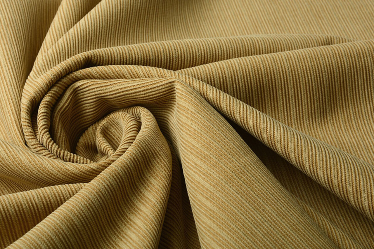 Fancy Corduroy Rib Fabric Ocher Yellow Fancy Corduroy Rib Fabric Ocher Yellow
