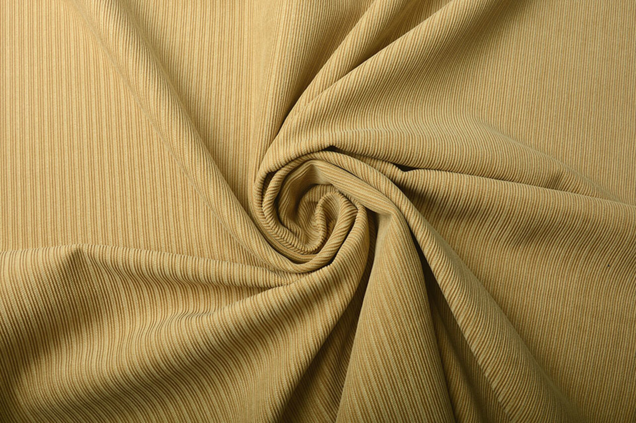 Fancy Velluto a Coste Costina Tessuto Giallo Ocra
