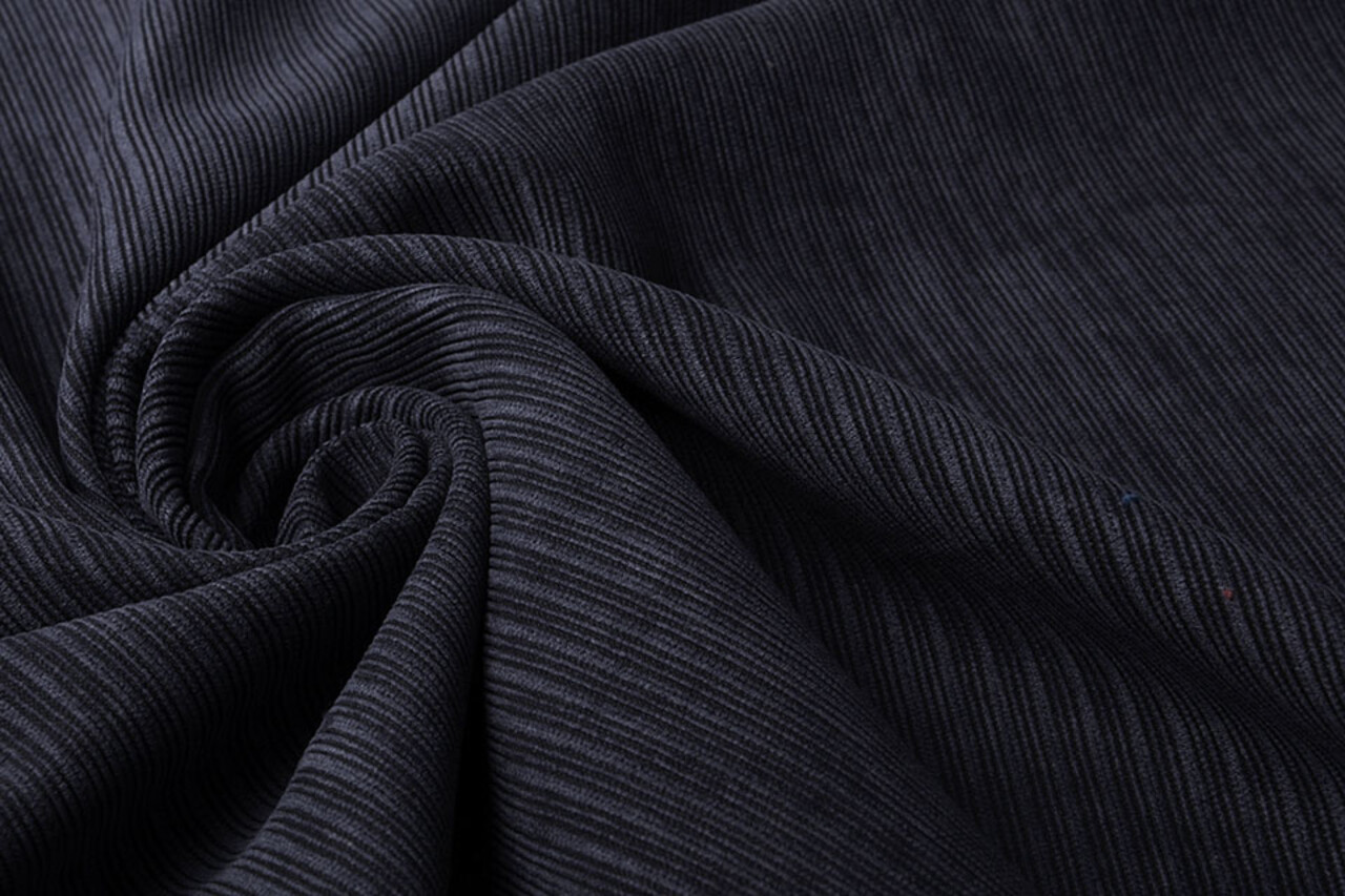 Fancy Corduroy Rib Fabric Navy