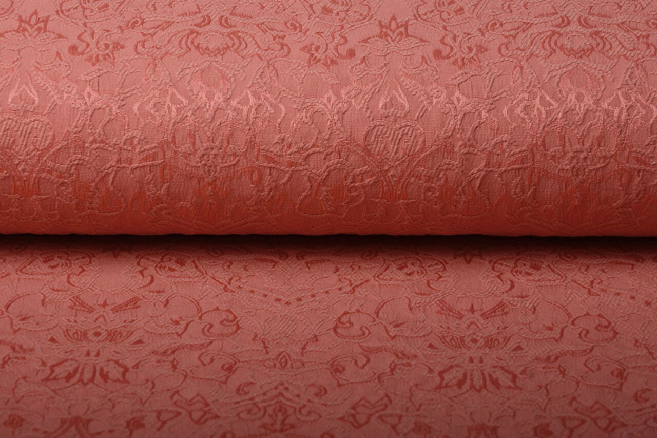Jacquard Woven Fabric Feline Coral