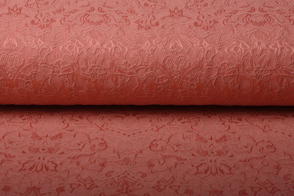 Jacquard Woven Fabric Feline Coral